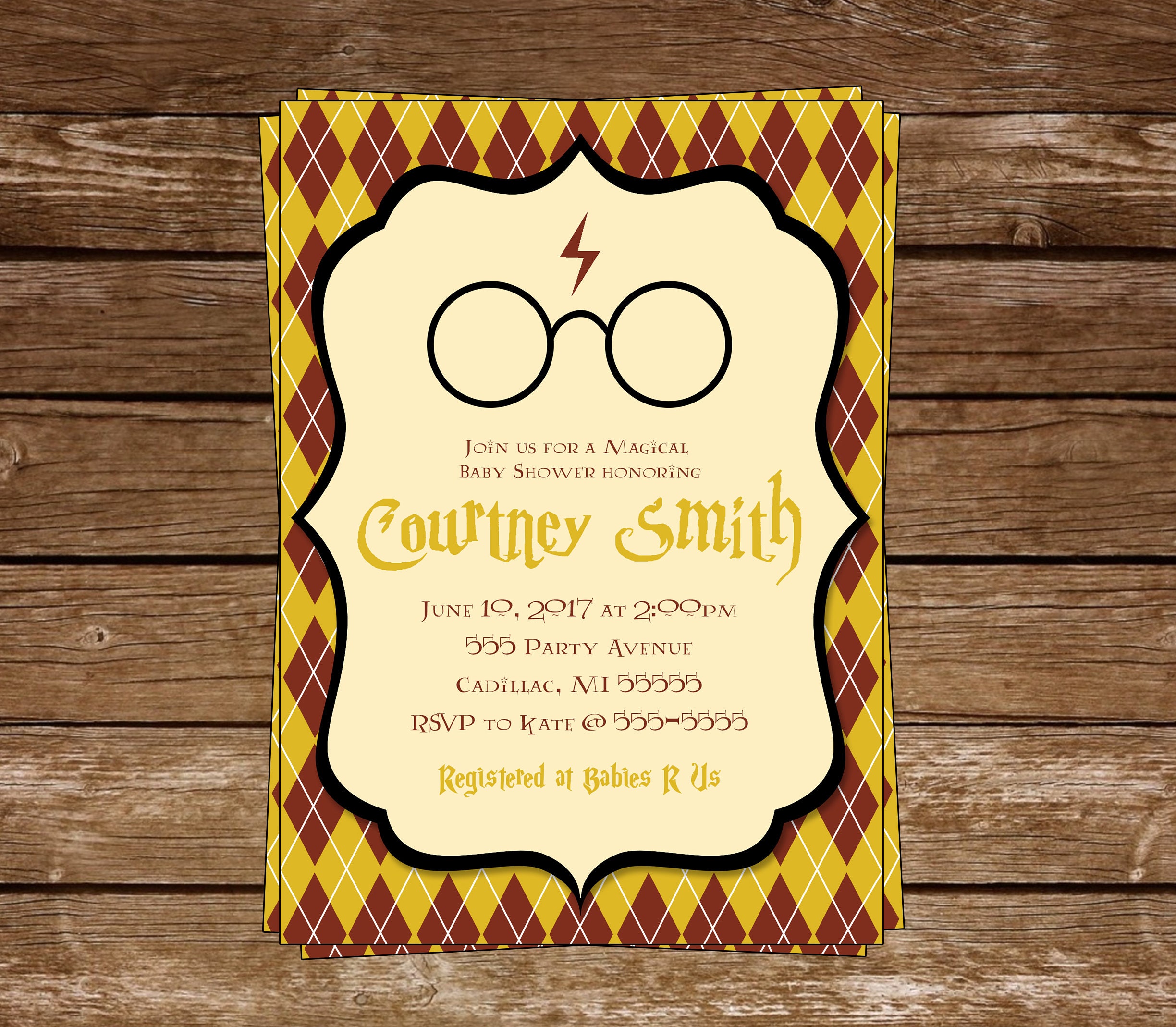 Harry Potter Baby Shower Invitation-Harry Potter Gryffindor | Etsy