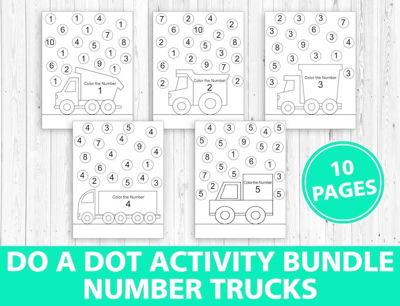 Truck Do A Dot Printable | Preschool Printable Activity | Number Do A ...