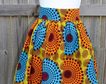 Customized maxi or knee length African print fabric with pockets and lined