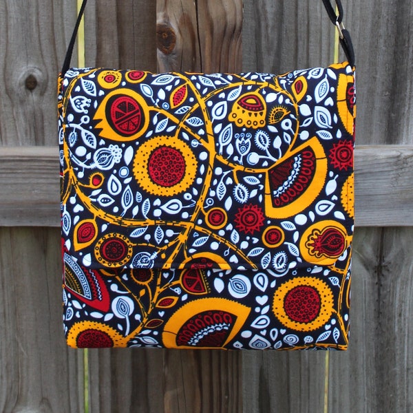 African Print Messenger Bag, Cross Body Bag, Ankara Bag, Unisex African Print Bag, Handmade Fabric Bag, Washable Fabric Bag