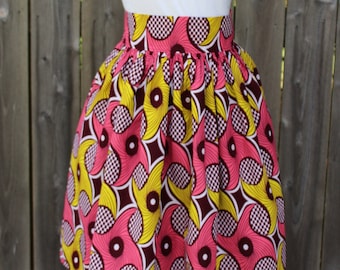 African Print Skirt, Skirt with pockets, Knee Length Skirt, Maxi Skirt, Gift for Women, Gift for girls, African print clothing, Custom Skirt
