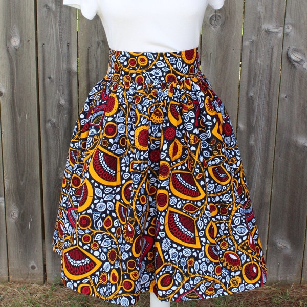 African Print Skirt, Custom made skirt, Skirt with pockets, gift for women