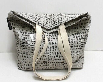 Washable shopping bag, reusable tote, book bag, canvas bag, market bag, gift for women