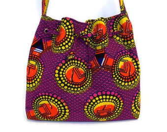 Bucket Bag, Drawstring Bag, African Print Drawstring Bag, Cross Body Bag, African Clothing