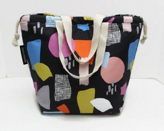 Project bag with pockets, gift for women, drawstring bag, tote bag with pockets