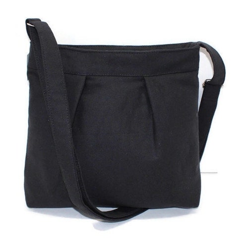 Small Black Canvas Crossbody Bag With Adjustable Strap Inside Etsy