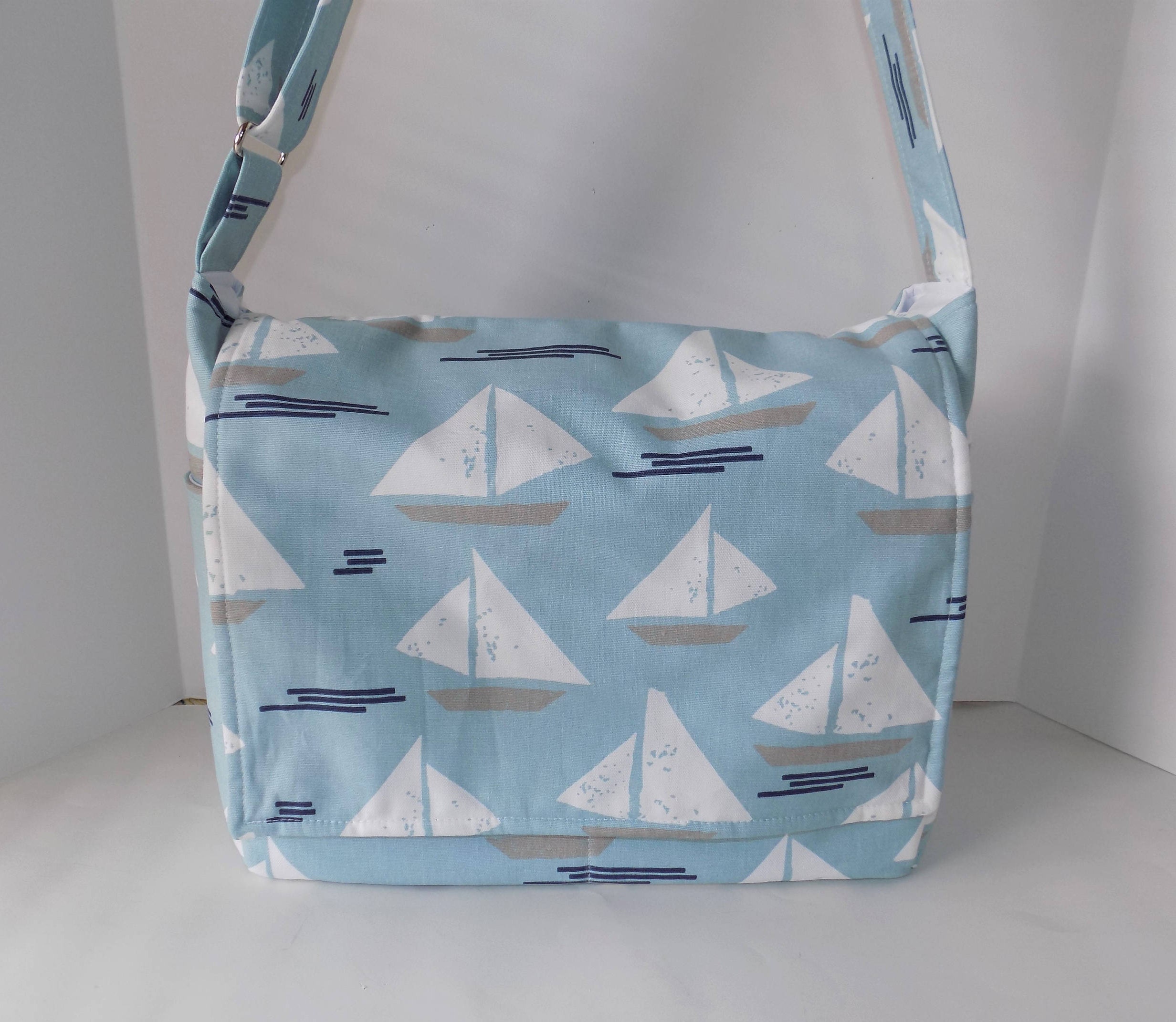 Canvas Messenger Bag Gender Neutral Diaper Bag Baby Bag Etsy
