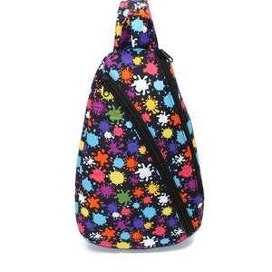 Mochila bandolera, pequeña mochila colorida, bolso unisex