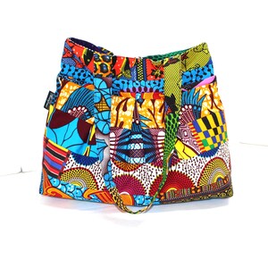 Bolso de mano con estampado africano de patchwork y bolsillos interiores, regalo para mujeres, regalo para niñas, bolso de tela Ankara, bolsos y carteras para mujeres