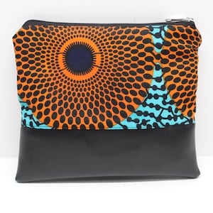 Cartera de mano con estampado africano, cartera de mano, cartera de noche, cartera de mano africana, cartera de mano Ankara, cartera de cuero vegano, billetera de mujer