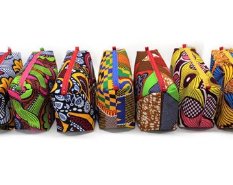 African Print fabric cosmetic make-up zipper pouch, Gift for women, gift for girls