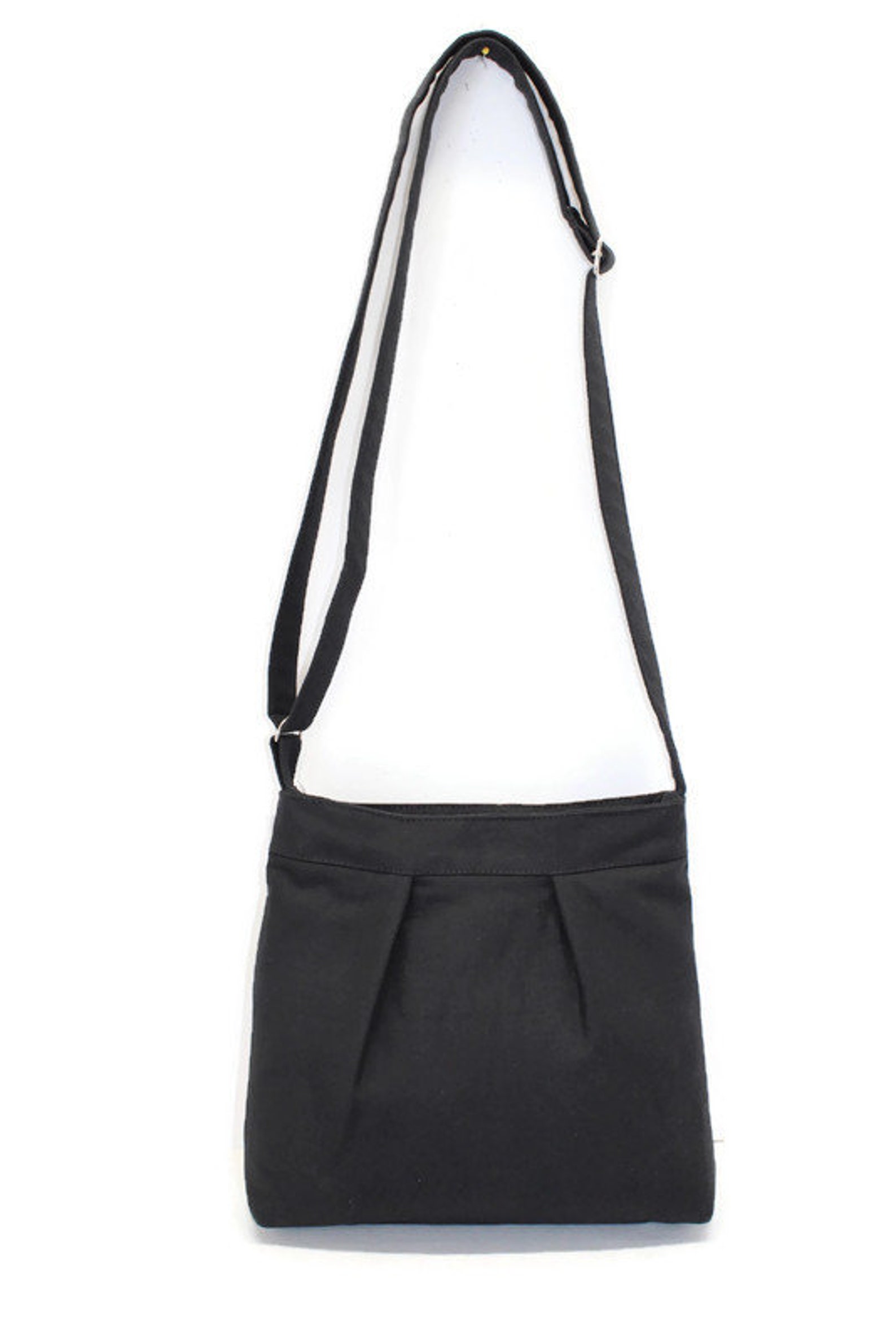 Small Black Canvas Crossbody Bag With Adjustable Strap Inside Etsy