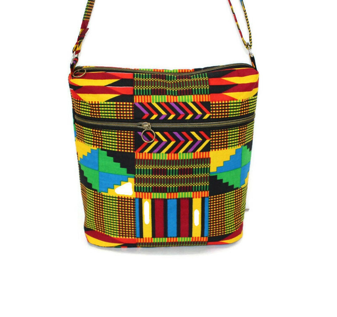 African Print Crossbody, Zipper Crossbody Bag, Women Handbag, Gift for