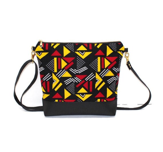 African Kente Print Pattern Crossbody bags