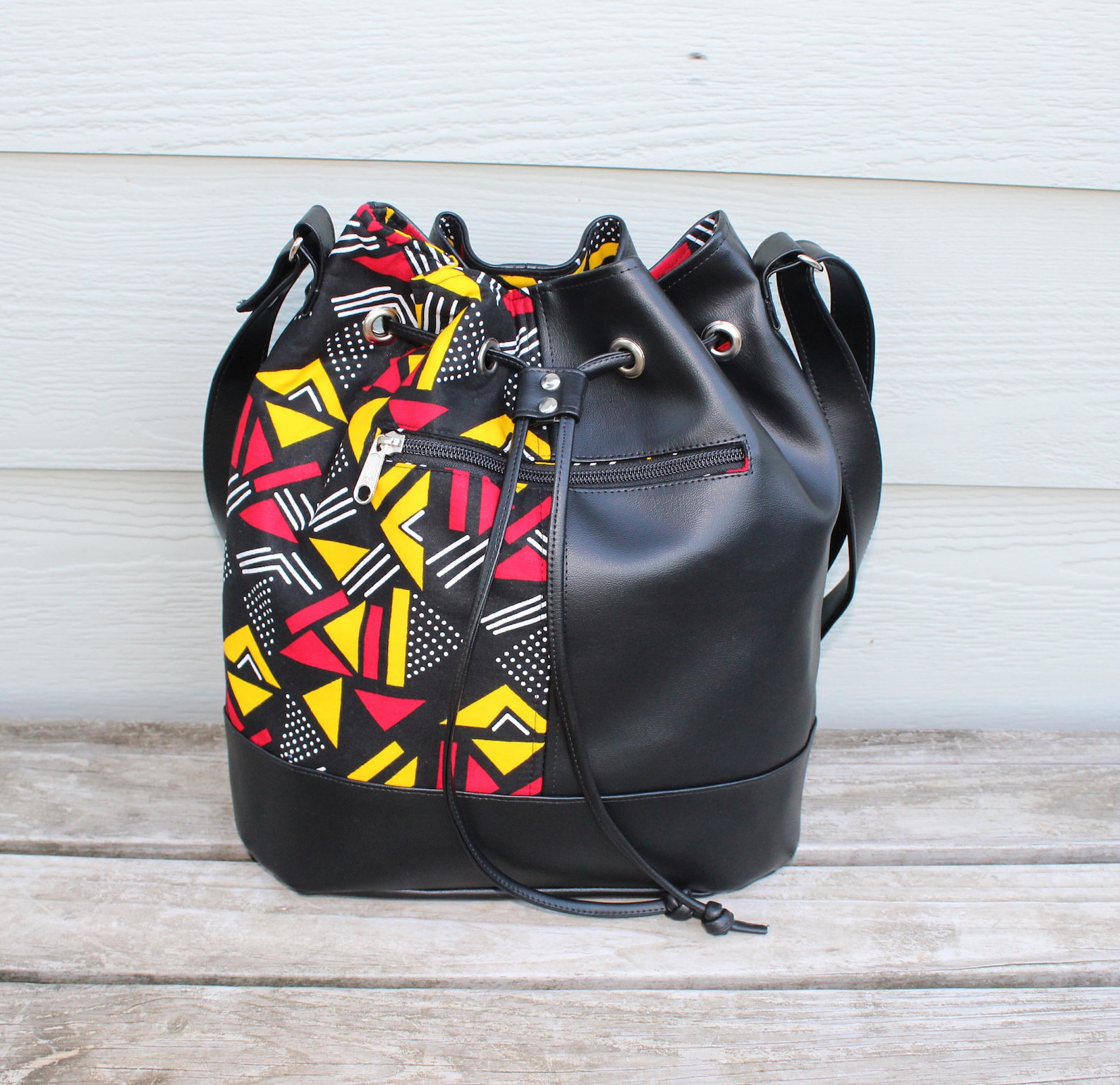 Bucket Bag Drawstring Bag African Print Drawstring Bag Etsy