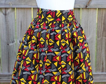 African Print Skirt, African Print Clothing,  Kente Skirt, Skirt with Pockets, African fabric Skirt