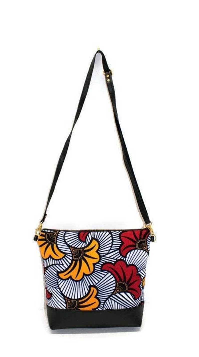 African Print Crossbody bag, Small Handbag, Gift for women, gift for girls, Ankara bag, African print purse, Handmade bag, Zipper Crossbody image 1