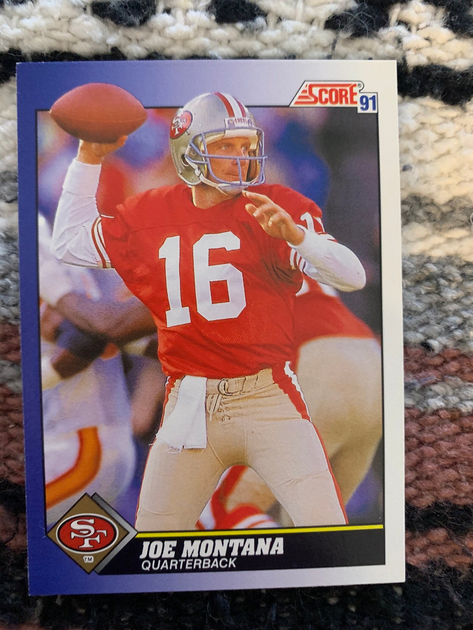 Score 1991 Joe Montana Football Card 1 Etsy