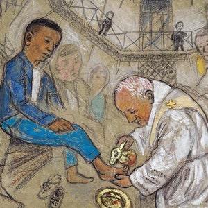 Pope Francis Visits Prison giclée print
