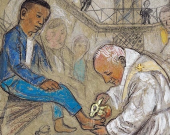 Pope Francis Visits Prison giclée print