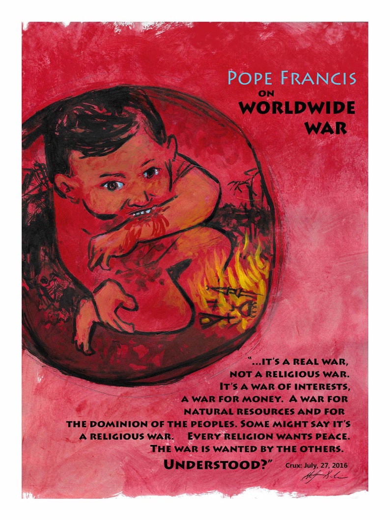 Pope Francis on War giclée print image 1