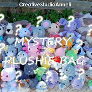 Crochet plushie mystery bag/ Suprise toy box/ stuffed kawaii animal/ trendy/ cute plushies/ lucky box/ random pack/ mystery box for women