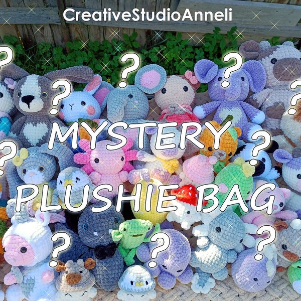 Crochet plushie mystery bag/ Suprise toy box/ stuffed kawaii animal/ trendy/ cute plushies/ lucky box/ random pack/ mystery box for women