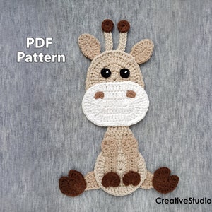 Crochet Giraffe Applique Pattern: Baby Blanket Decor (PDF)