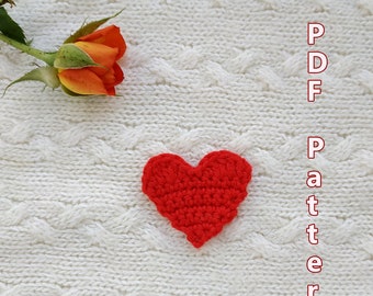 Crochet Pattern/ INSTANT PDF DOWNLOAD/ Crochet applique pattern/ Heart applique/ Crochet heart/ Heart pattern/ Applique/ Heart/ Pattern