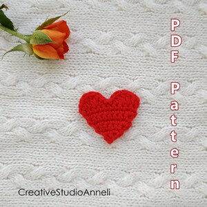 Crochet Pattern/ INSTANT PDF DOWNLOAD/ Crochet applique pattern/ Heart applique/ Crochet heart/ Heart pattern/ Applique/ Heart/ Pattern