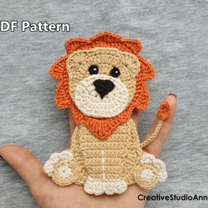 Häkelanleitung / PDF Applikation / Häkelanleitung Applikation Tiere / Applikation Tiere Applikation / Applikation Tiere Applikation / Applikation afrikanische Tiere / Löwe / Baby Decke Dekor / Motiv