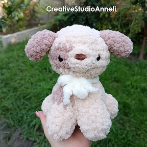 Gehaakte puppy plushie/ Fluffy hondenspeelgoed/ Amigurumi dieren/ Baby Shower Gift/ Haak plushies/ Animal plushies/ Kwekerij decor/ Gevulde hond