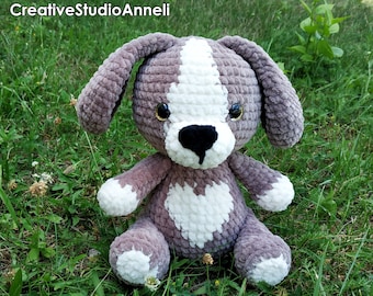 Crochet puppy plushie/ Amigurumi dog toy/ Amigurumi animals/ Baby Shower Gift/ Crochet Animal Stuffie/  Animal plushies/ Nursery decor