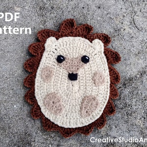 Crochet Pattern/PDF/ Crochet applique pattern/ Crochet applique animals pattern /Hedgehog pattern/Hedgehog applique/Animal applique/Hedgehog