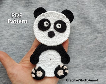 Motif d'appliques panda au crochet : décoration de couverture de bébé (Modèle PDF)