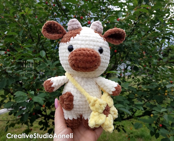 Vache au crochet / Peluche de vache à biscuits / Peluche de vache / Peluche  de vache au crochet / Vache laiteuse potelée / Vache au lait au crochet /  Mignonne / Animal de ferme / amigurumi -  France