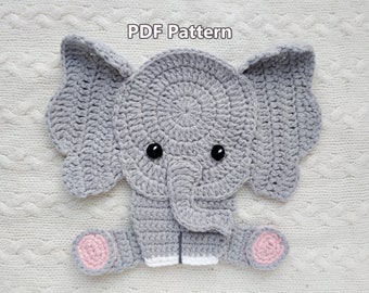 Crochet Elephant Applique Pattern: Beginner-Friendly (PDF Pattern)