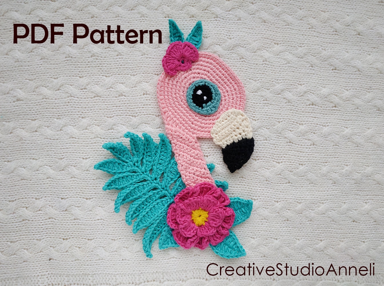 Crochet Pattern / Crochet Flamingo Applique / DIY