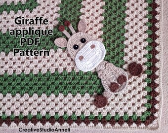 Crochet Giraffe Applique Pattern: Baby Blanket Decor (PDF Pattern)
