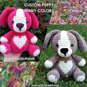 Gehaakte puppy pluche / Amigurumi hondenspeelgoed / Amigurumi dieren / Baby Shower Gift / Gehaakte knuffels / Dieren pluchetjes / Kinderkamer decor / Knuffel hond