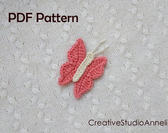 Crochet Pattern/ INSTANT PDF DOWNLOAD/ Crochet applique pattern/ Crochet butterfly applique/Butterfly pattern/Butterfly applique/ Pattern