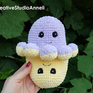 Reversible mood octopus/ Crochet reversible octopus/ amigurumi/ octopus toy/ plush toy/Reversible Doll/ Double-sided Flip Octopus/baby toy