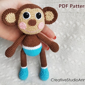 Crochet Pattern/ Amigurumi pattern/ pdf/ monkey pattern/ Toy crochet pattern/ Crochet monkey pattern/ baby toy/ nursery decor/ animal/africa