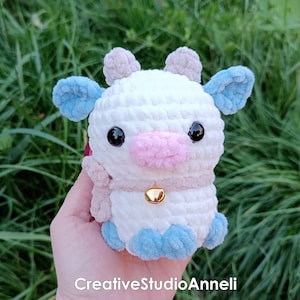 Crochet cow plushie/Mini cow/ Strawberry cow plushie/ kawaii cow plush/ Chubby Milky Cow/ amigurumi cow/ Cute/ Farm animal/ animal plushies