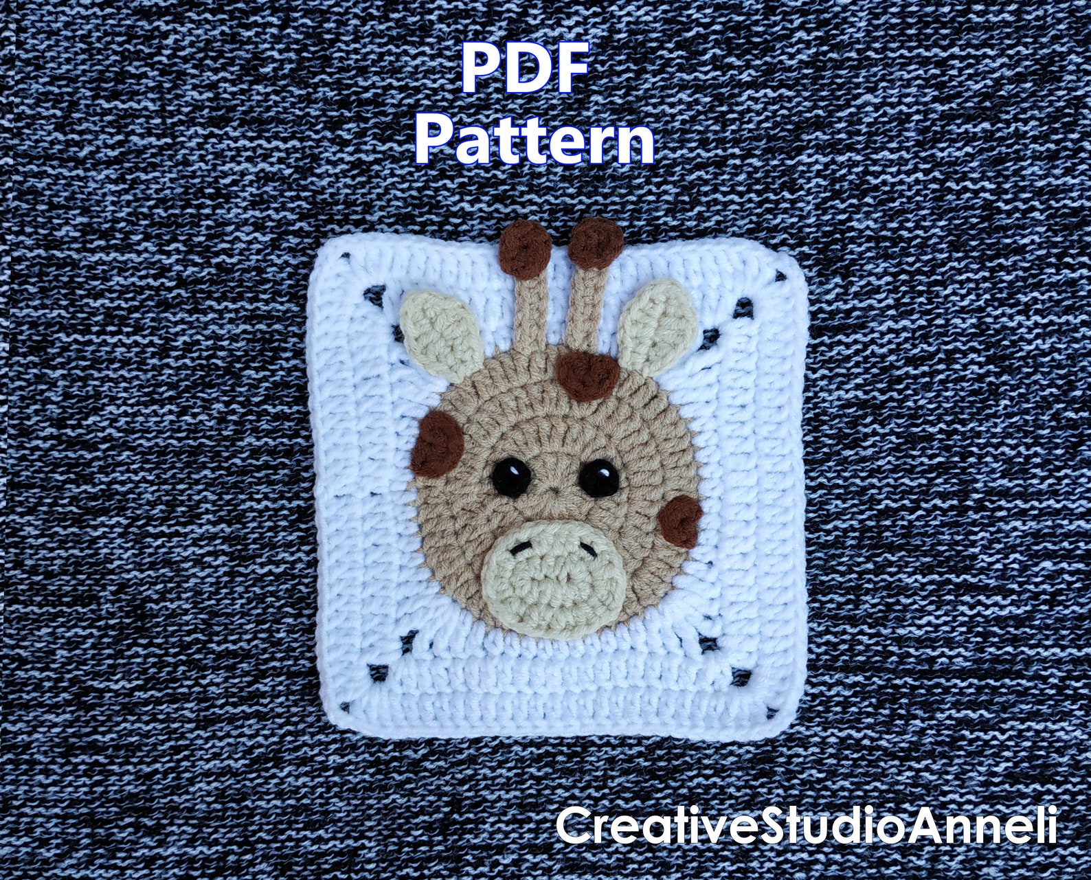 SET OF 12/ Crochet Animal Granny Square Pattern/ Motif/ Lion/ Etsy