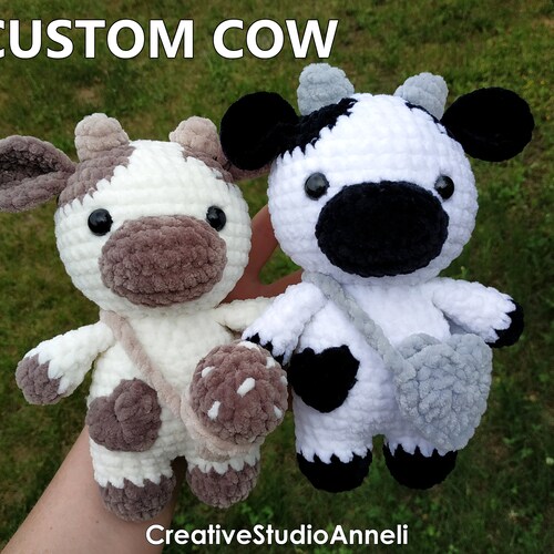 Custom Jumbo Cow, Amigurumi Cows, farm animals, chubby milky cow, cute