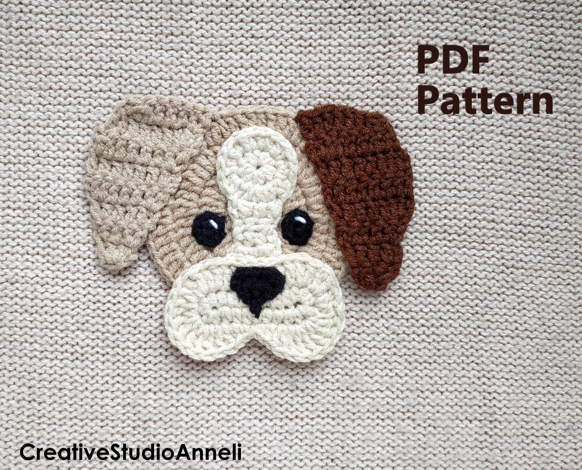 Crochet Dog Applique Pattern: Puppy Motif Set (PDF Pattern) - Etsy