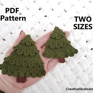 Set of 2/ Crochet Christmas tree applique pattern/ crochet christmas ornament pattern/ Holiday Crochet /Home decoration / Crochet ornament