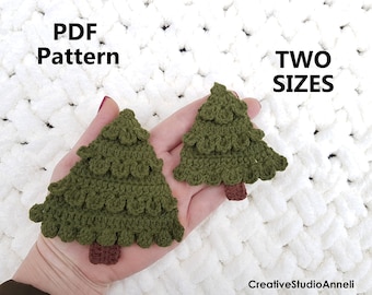 Crochet Christmas Tree Applique Pattern: Two Sizes (PDF Pattern)