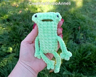 Crochet Frog Plushie: Handmade Leggy Amigurumi Toy